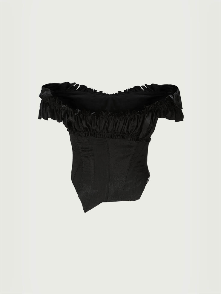 Black silky pod top