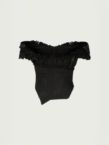 Black silky pod top
