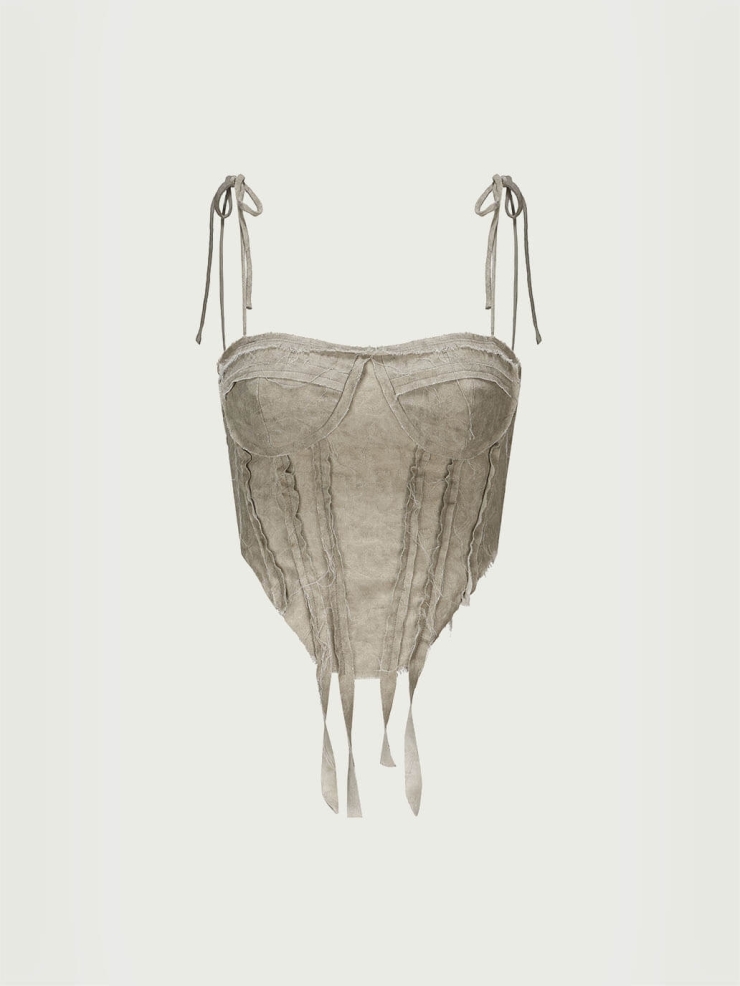 Seagrass deconstructed knot camisole top