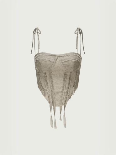 Seagrass deconstructed knot camisole top