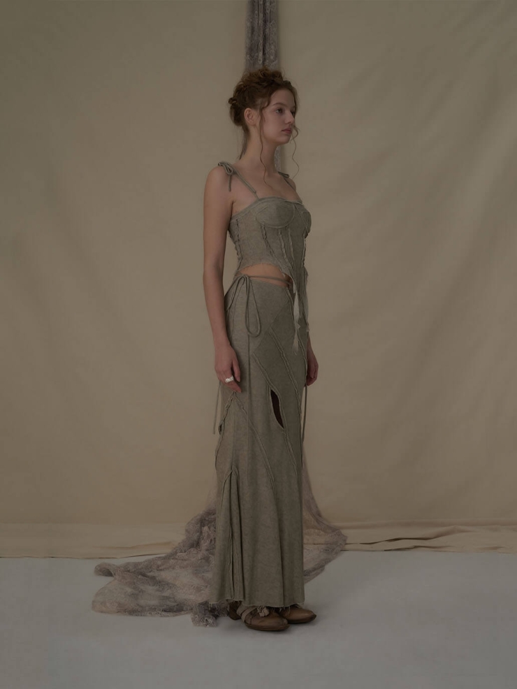 Seagrass deconstructed knot camisole top