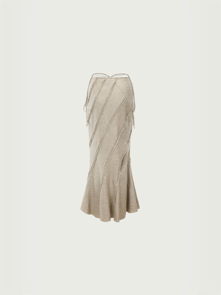 Seagrass striped split fishtail half skirt