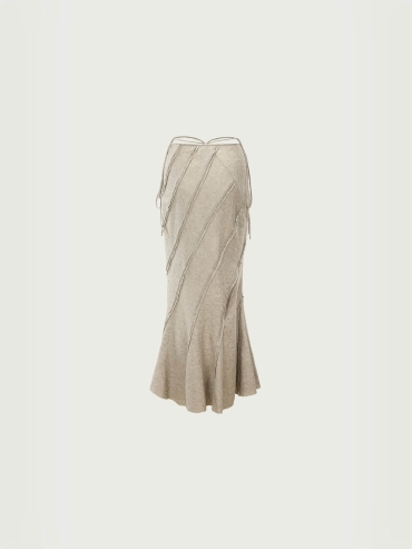 Seagrass striped split fishtail half skirt