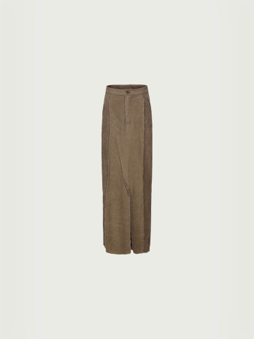 Green blended patchwork straight half skirt