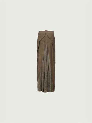 Green blended patchwork straight half skirt