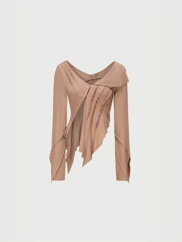 Pink asymmetrical split top