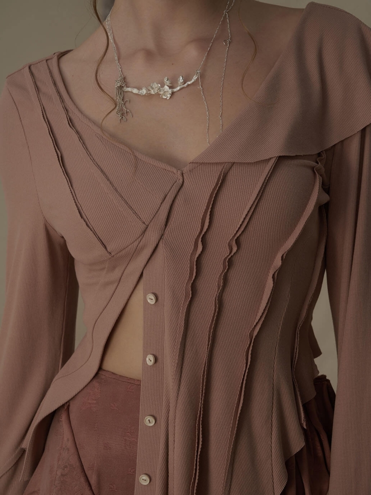 Pink asymmetrical split top