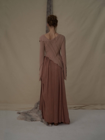 Pink asymmetrical split top