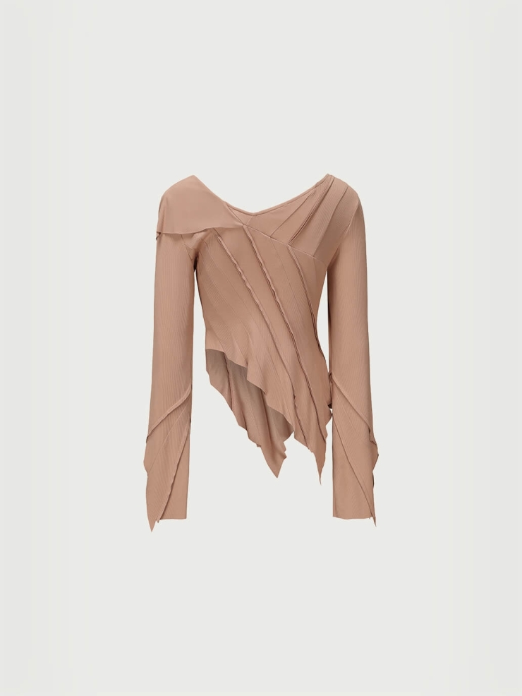Pink asymmetrical split top