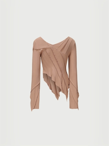 Pink asymmetrical split top