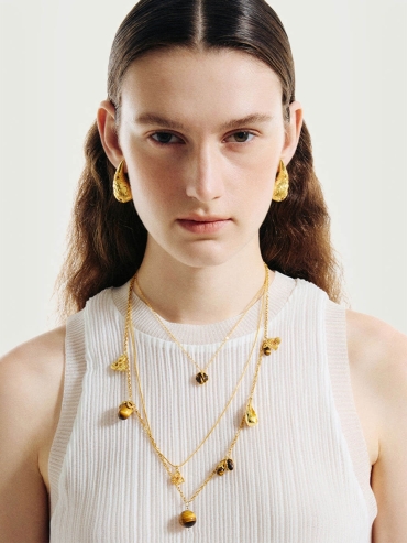 Amber double-layer necklace