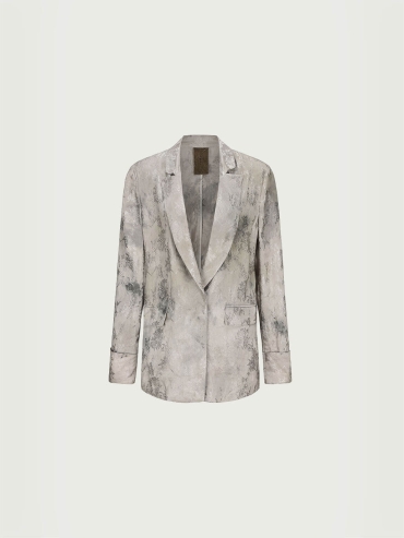 Grey silk blend jacquard blazer