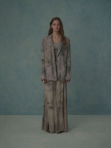 Grey silk blend jacquard blazer