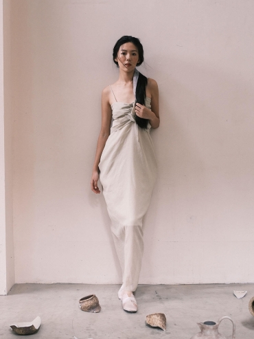 Green Jade Case Slightly Transparent Textured Tulle Green Openwork Dress