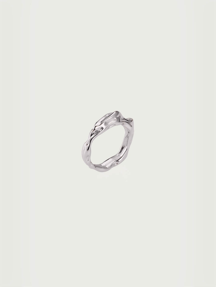 Silver Pleated Ring
