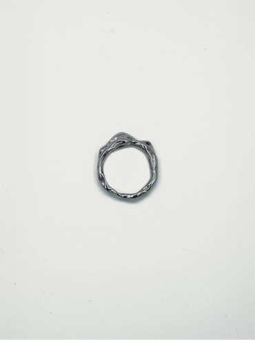 Silver Pleated Ring