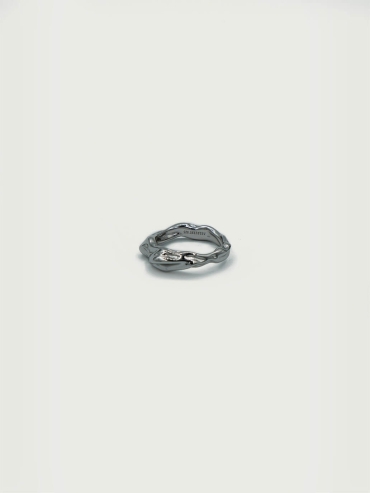 Silver Pleated Ring