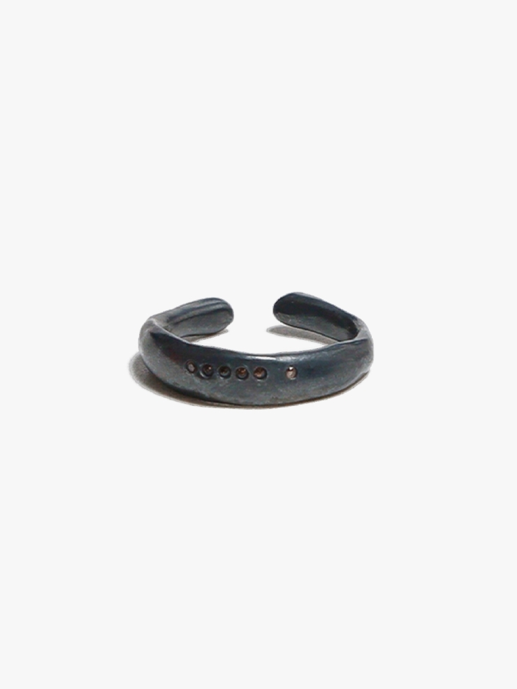 Round Not Round - Medium Black Citrine Silver Ring