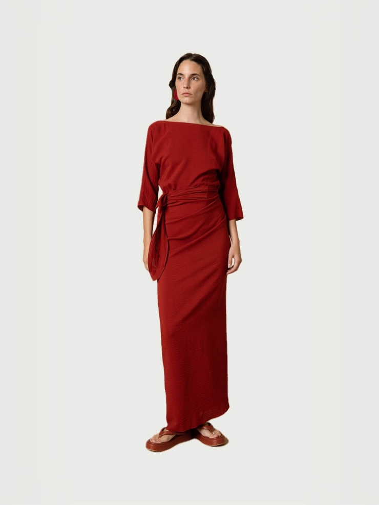 Carmin red Genara dress