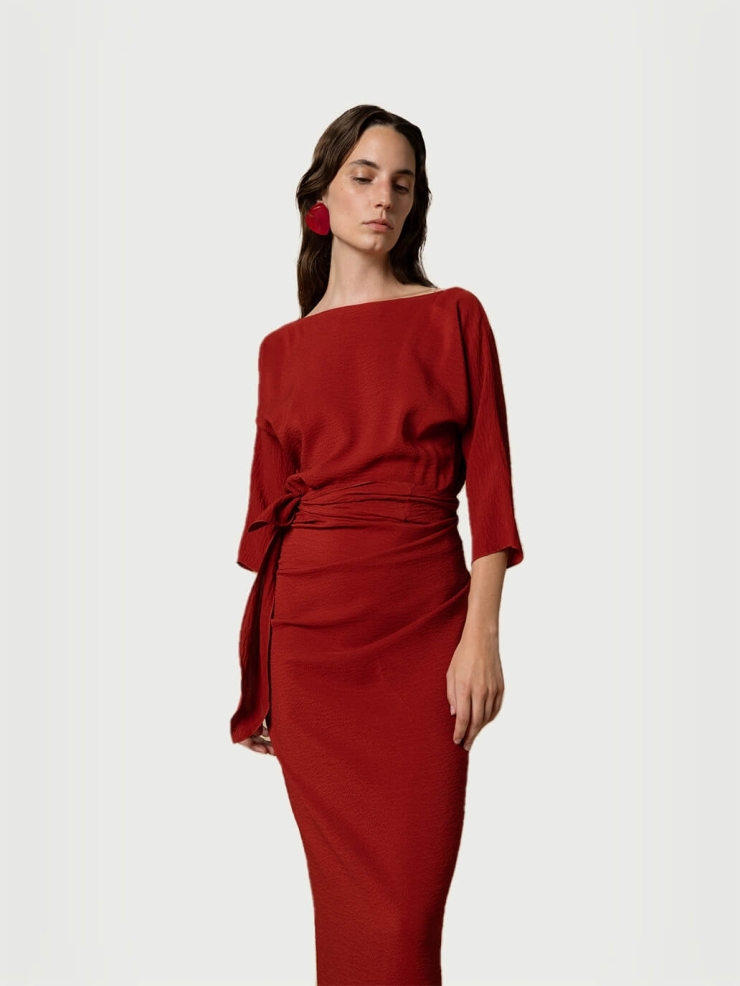 Carmin red Genara dress