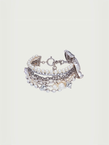 Silver Head Sculpture Bracelet