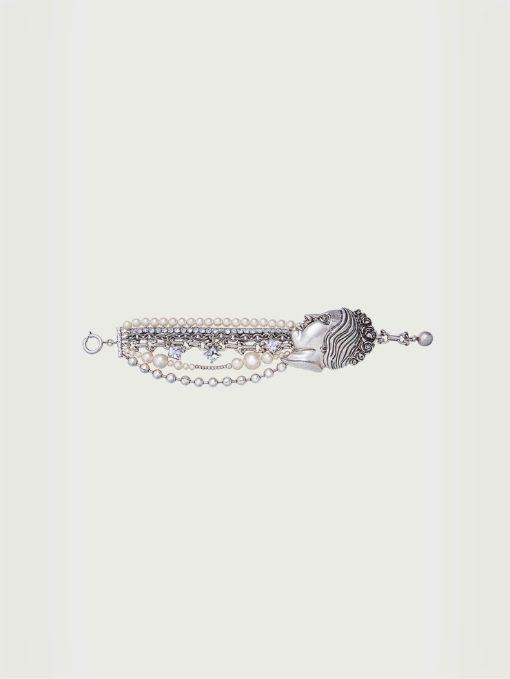 Silver Head Sculpture Bracelet