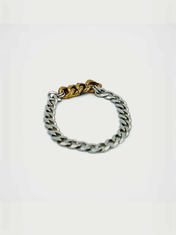 Solid silver and vintage gold-plated bracelet