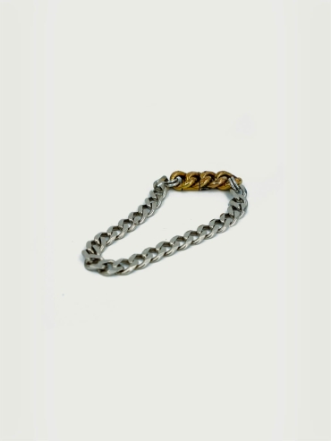 Solid silver and vintage gold-plated bracelet