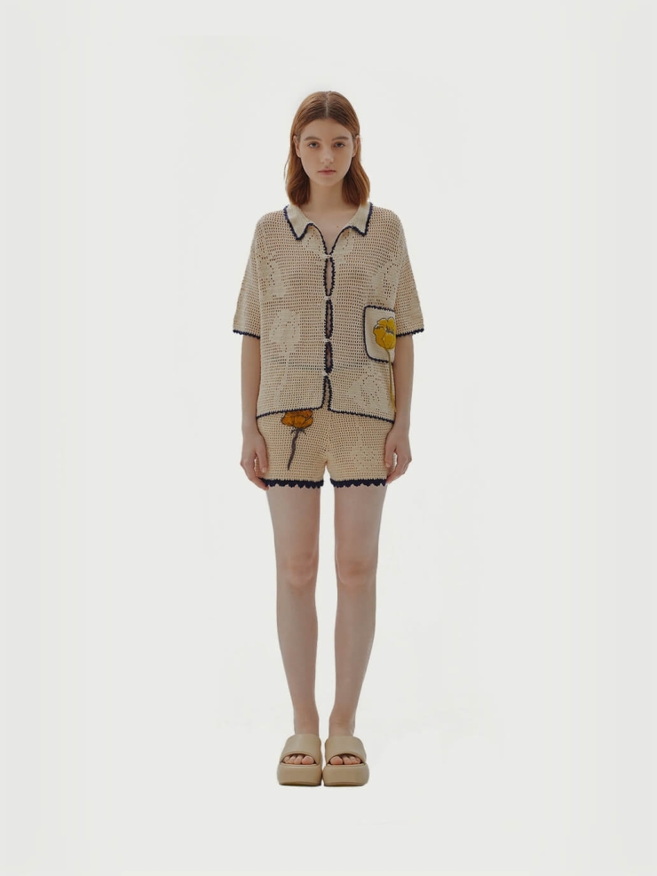 Beige ou-ou. handmade shirt