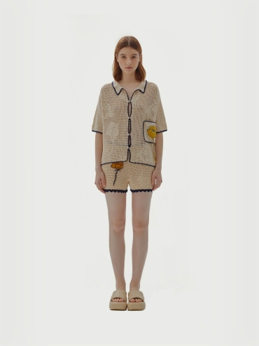 Beige ou-ou. handmade shirt
