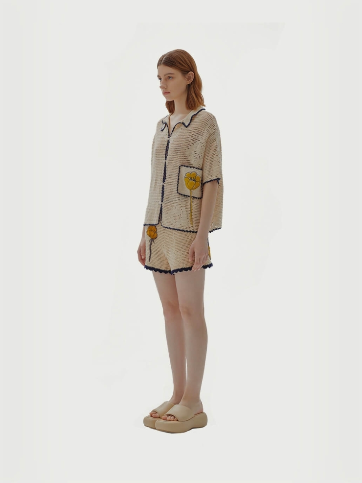 Beige ou-ou. handmade shirt