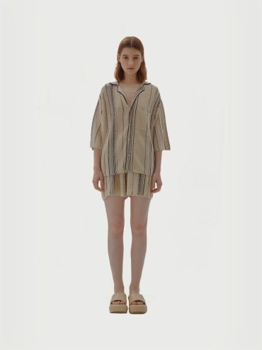 Beige and green siliene.c shirt