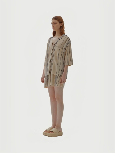 Beige and green siliene.c shirt