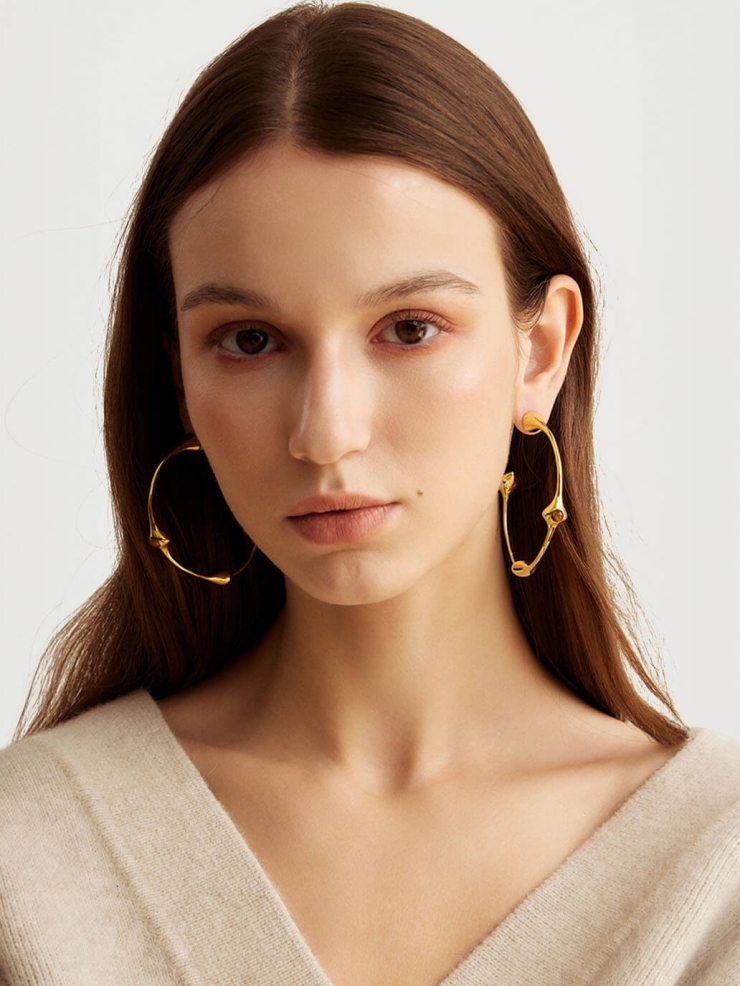 Golden Surrounding Bell Ear Hoops