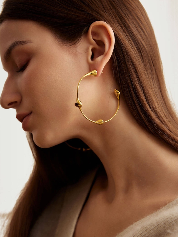 Golden Surrounding Bell Ear Hoops