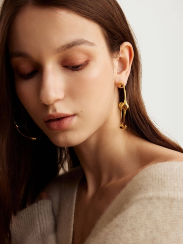 Golden Surrounding Bell Ear Hoops