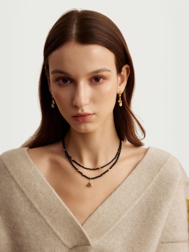 Black Double Layered Wish Necklace