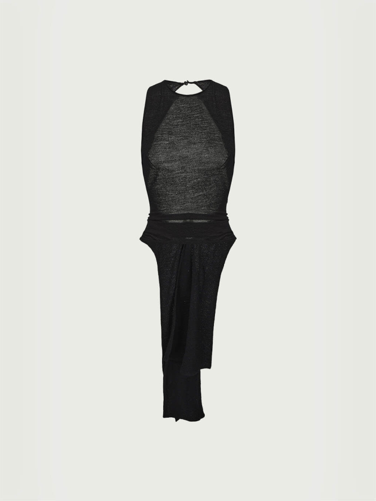 Black Backless Charm Top