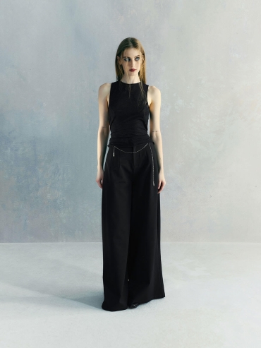 Black Backless Charm Top