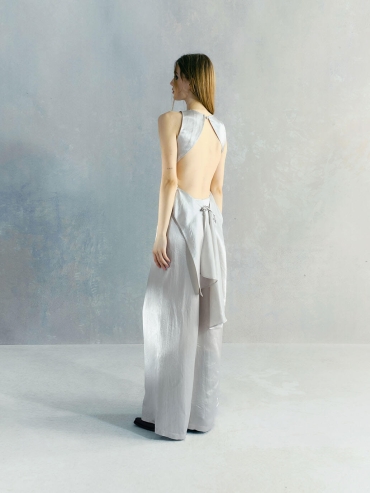 Gray Backless Charm Top