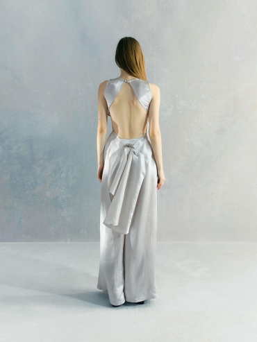 Gray Backless Charm Top