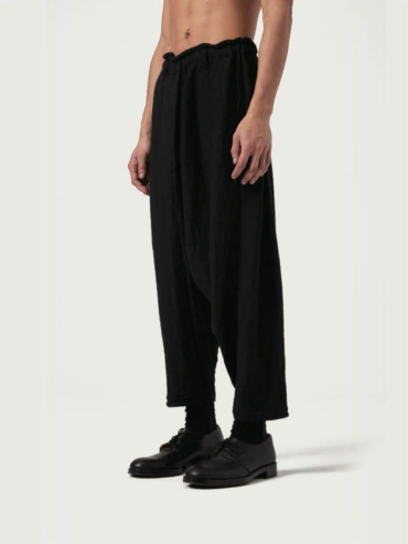 Black Hand-woven Low Crotch Curve Trouser-male