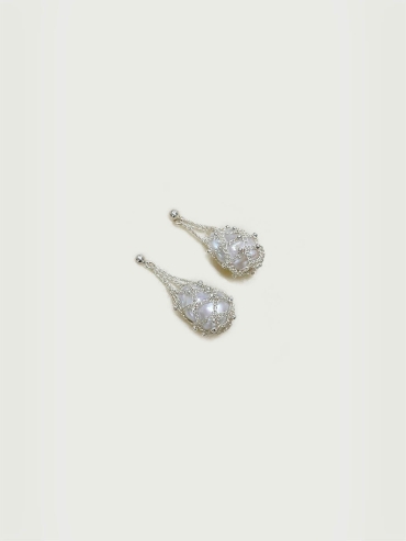 Silver Baroque Fishing Net Earrings