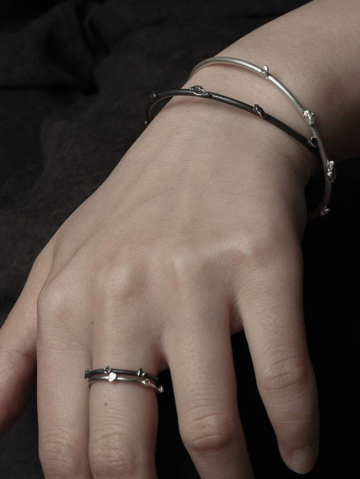 Silver archipelago slim bracelet