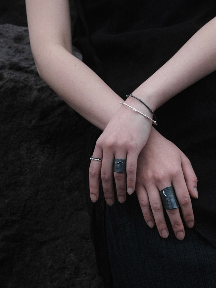 Silver archipelago slim bracelet