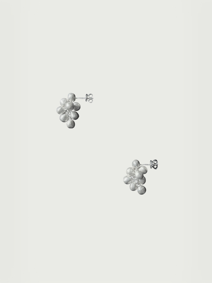 Silver Cluster of Seeds Earrings