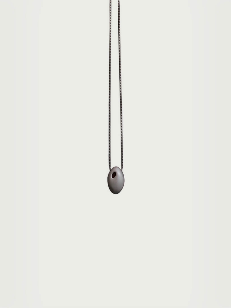 Silver and red pendant necklace - long