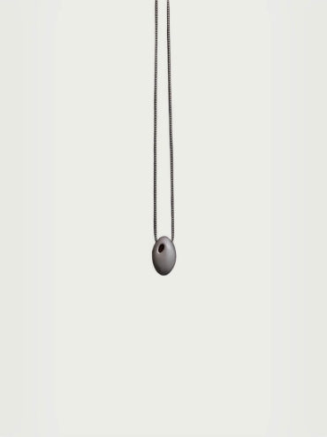Silver and red pendant necklace - long
