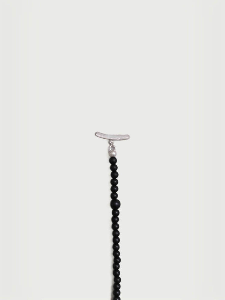 Silver and black ebony necklace