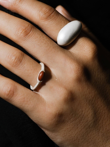 Silver dome ring